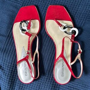 emporio armani leather thong sandals